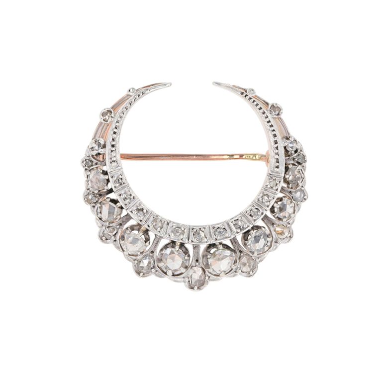 Acheter Broche ancienne lune rose de diamants or et argent 10.83g Comme neuf - 2000,00 € Broche ancienne lune rose de diamants or et argent 10.83g Comme neuf - reconditionné disponible sur Gemme Les Bijoux